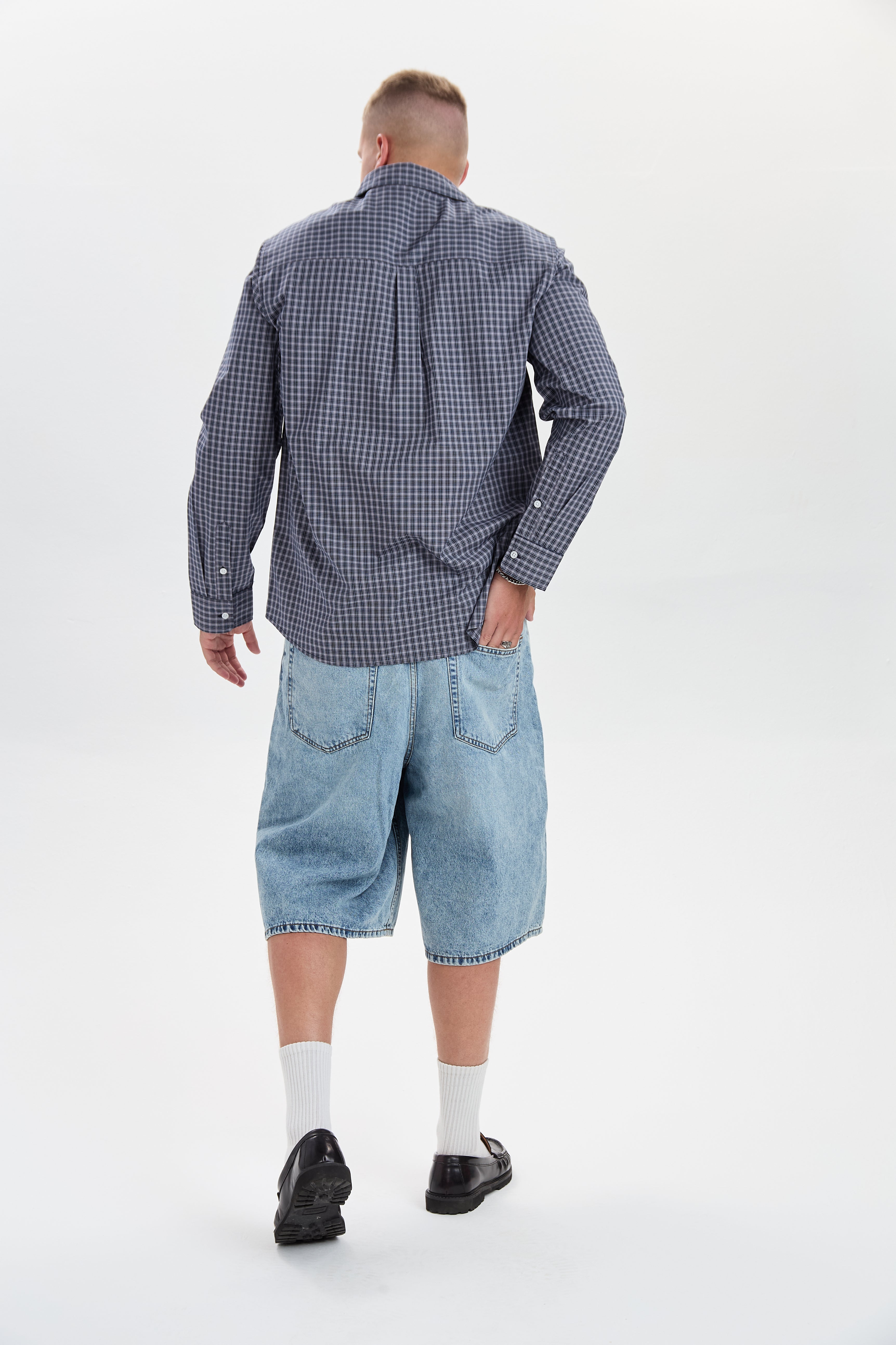 DXHarri Blå Wide Fit Denimshorts
