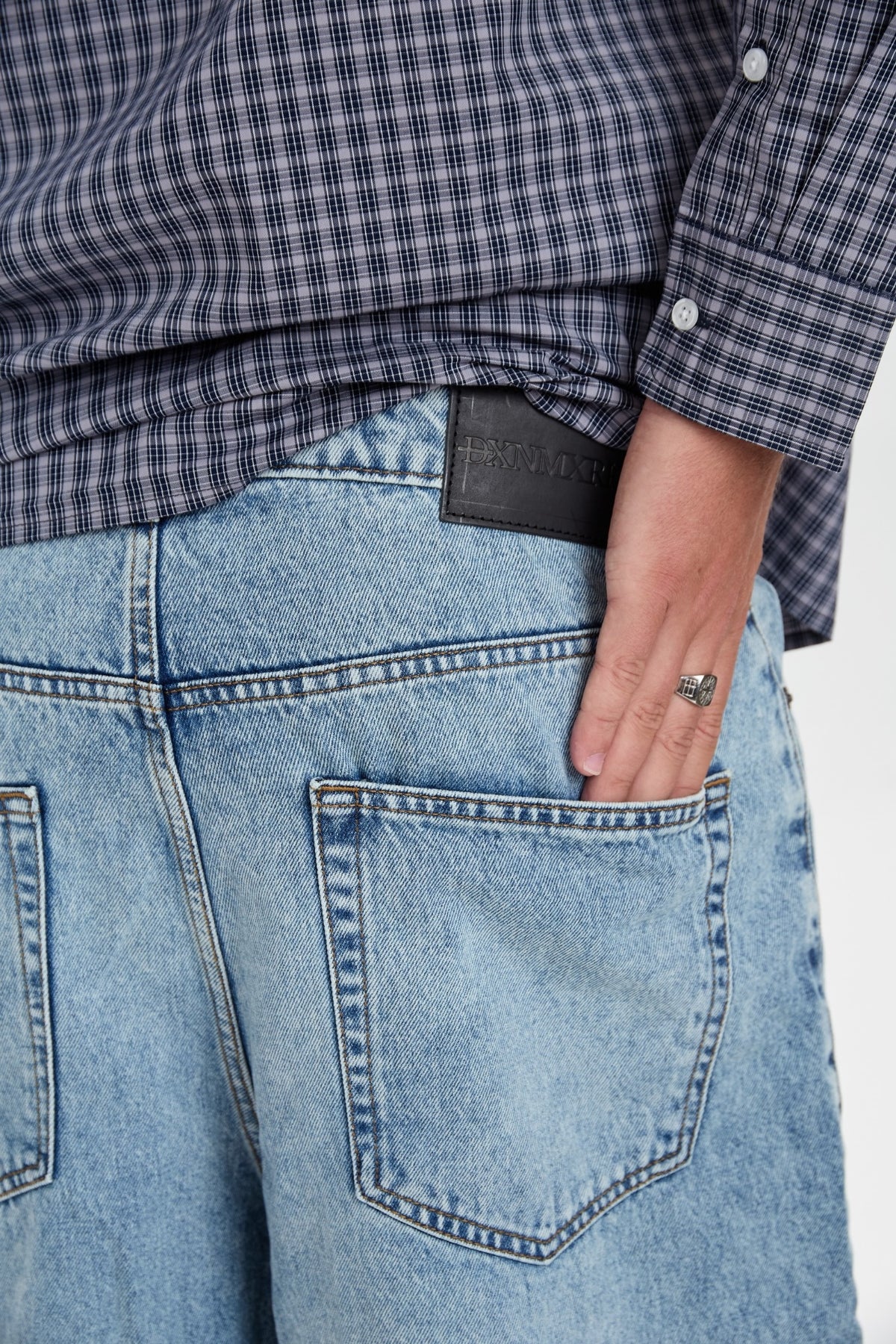 DXHarri Wide Fit Denim Shorts Blue